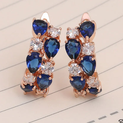 LXOEN 2022 Classic Semi-precious Stone Stud Earrings for Women Silver Color Round Studs Ear Jewelry brinco Gift bijoux