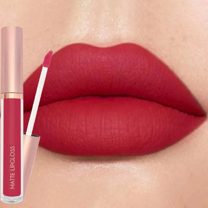 12 Colors Matte Velvet Sexy Lip Gloss Waterproof Long-Lasting Non-stick Cup Lip Glaze Nude Liquid Lipstick Lips Makeup Cosmetics