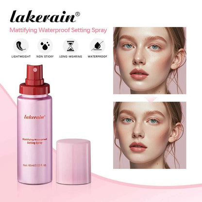Waterproof Mattifying Setting Spray Glossy Matte Base Makeup Control Oil Non-Sticky Waterproof Make-up Fixer Spray For All Skin