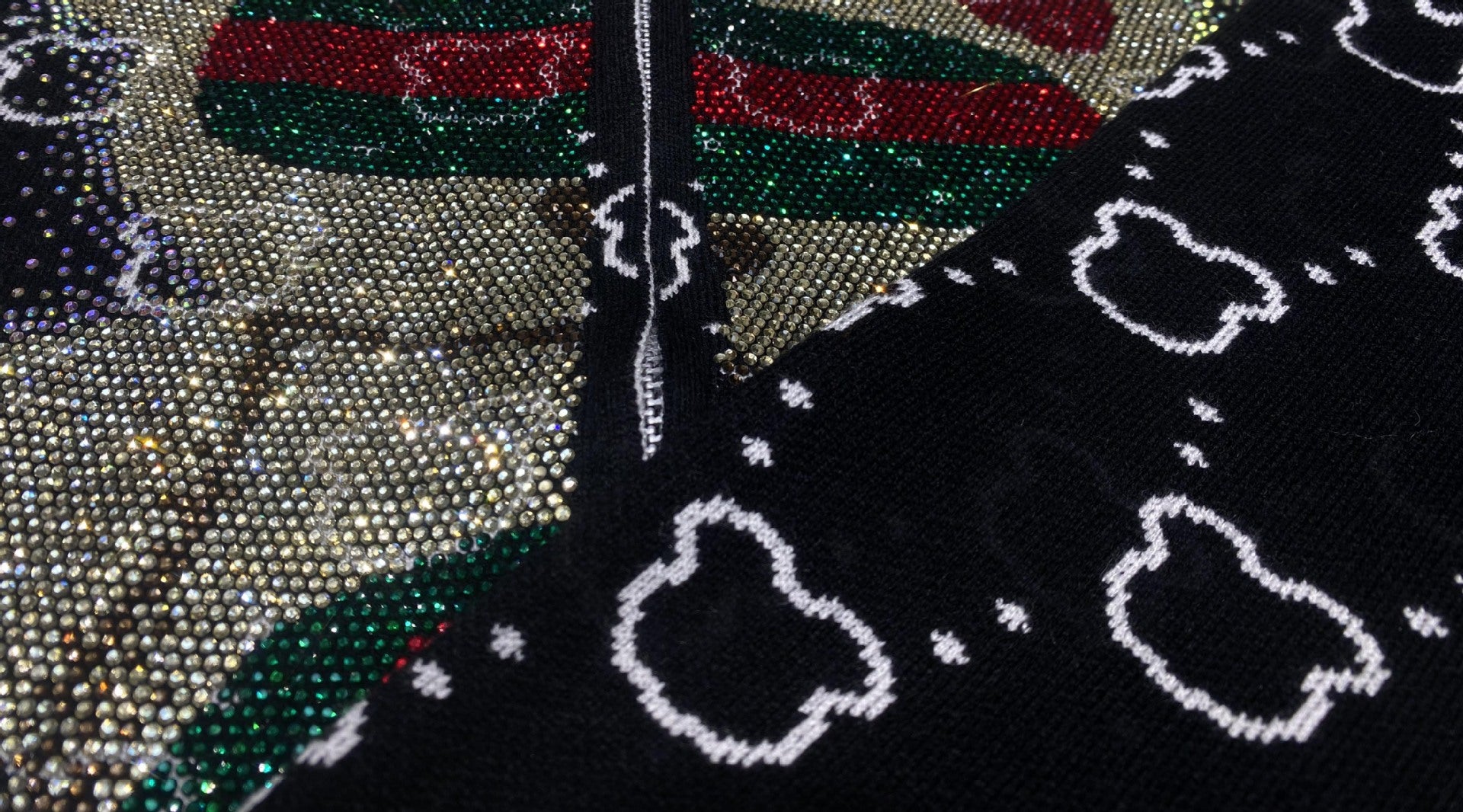 Fashion Bear Diamonds Side Stripe Pant Sets Women Autumn Tracksuit Zipper Sweater Loose Casual Two Piece Sets Womens Outifits - Kimlud