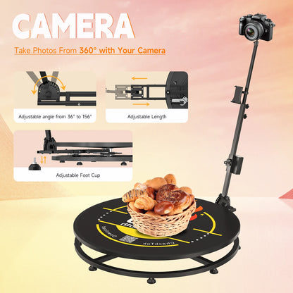 CHACKTOK 360 Photo Booth Machine for Parties 360 Spin Camera Booth with Extra Logo Customization Software APP Remote...