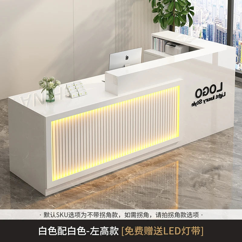 Simple Salon Luxury Reception Desk Decorations Custom Reception Desk Beauty Mostrador Recepción Commercial Office...