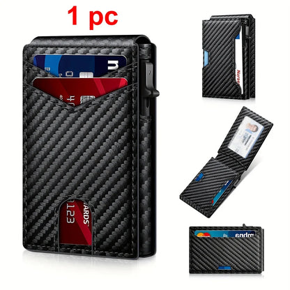 Carbon Fiber Rfid Credit Card Holder Men Wallets Anti Theft Slim Thin Wallet Luxury Cardholder Minimalist Wallet Purse Walet Bag
