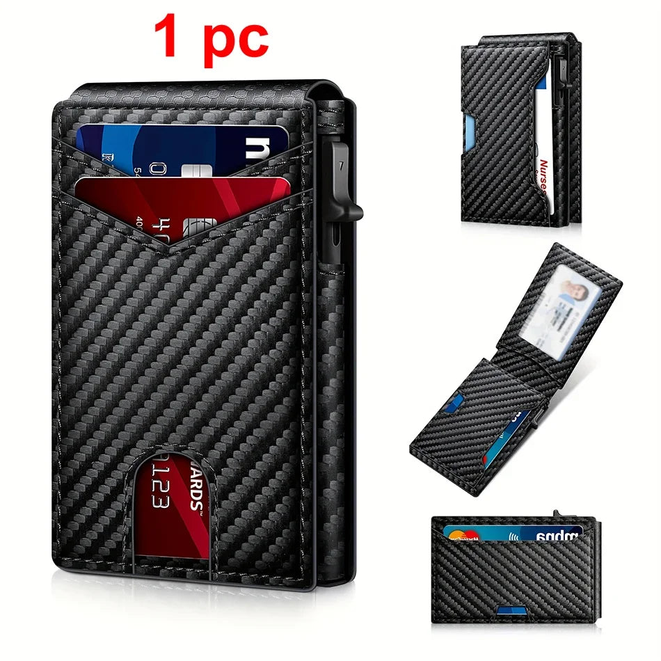 Carbon Fiber Rfid Credit Card Holder Men Wallets Anti Theft Slim Thin Wallet Luxury Cardholder Minimalist Wallet Purse Walet Bag