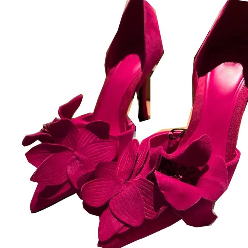 Women Flower High Heels Shoes Sexy Sandals Summer 2025 Designer New Party Dress Pumps Wedding Stilettos Walking Zapatos...