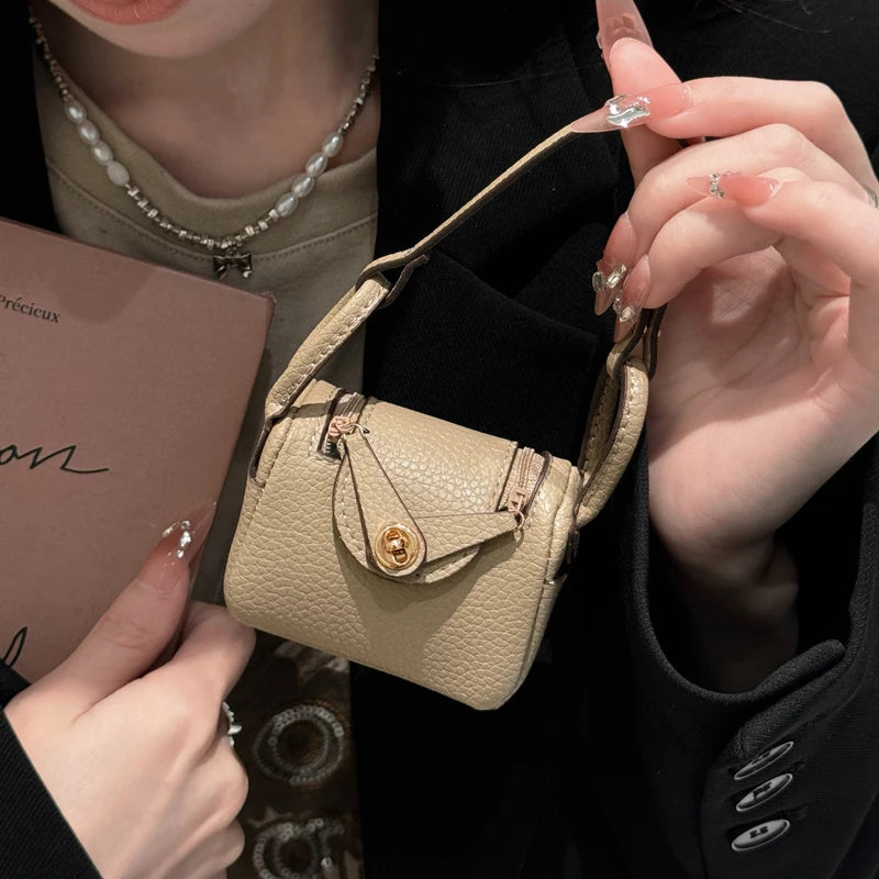 Mini Microfibre Leather Fashion Bag For Airpods Pro 2 4 3 2 1 Galaxy Buds Xiaomi Headphone case Can hold other small items