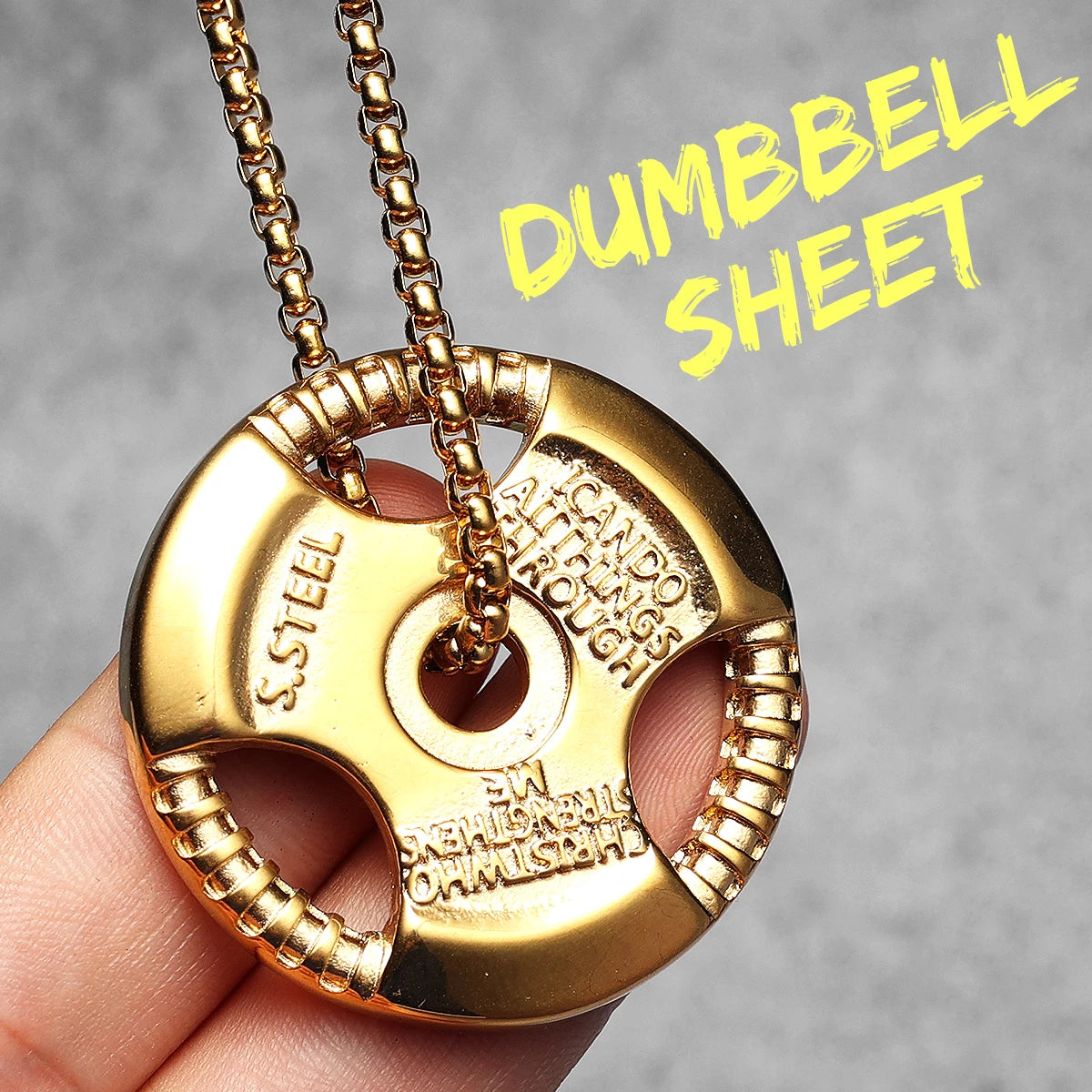 Dumbbell Pads Men Necklace With Pendant Fitness Gym Stainless Steel Jewelry Punk HipHop New In for Male Women Gifts Wholesale