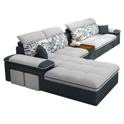 A Klassische stoff sofa moderne weiß wohnzimmer möbel sofa set l form hochzeit Sectional Sofa | Kimlud Luxury Sofa