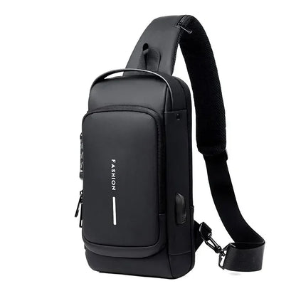 Men Anti Theft Chest Bag Shoulder Bags USB Charging Crossbody Package School Short Trip Messengers Bags Men's Oxford Sling Pack - Kimlud