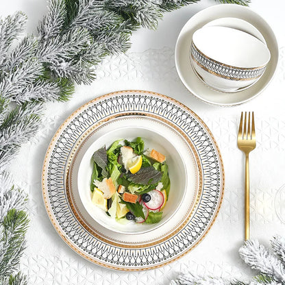 Nordic Fine Bone China Plates Set Dinner Serving Kitchen Dessert Plate Dish Tableware Porcelain Plate Bowl Dishware...