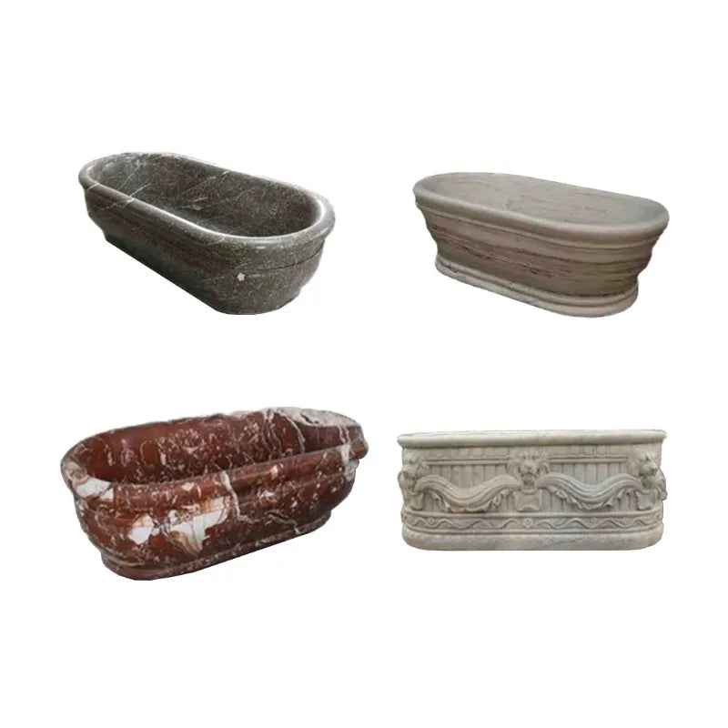 Large Modern Freestanding Solid marble imitation Natural Stone Bathtub With Drainer Square Soaking Tub Bathroom Hotel Use