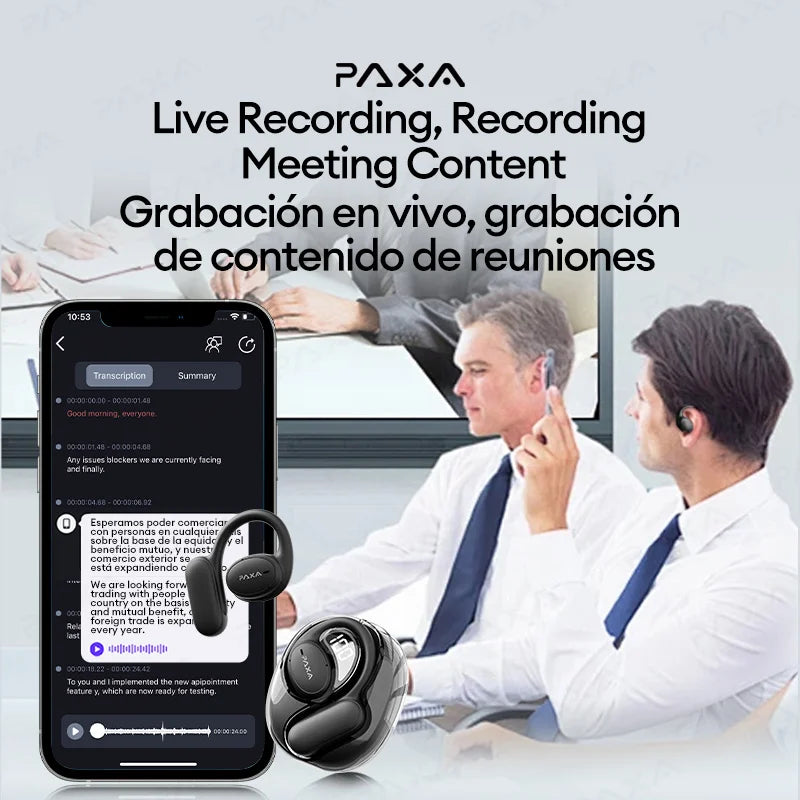 PAXA Openair5 AI new true wireless Bluetooth sports headphones 5.4 long life intelligent translation headphones in 128 languages