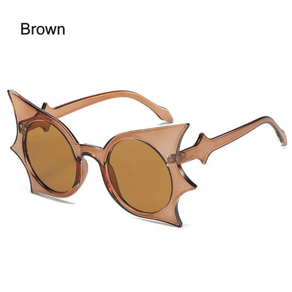 Rimless Bat Shaped Sunglasses Novelty UV 400 Protection Colorful Goth Sun Glasses Halloween Glasses for Women & Men