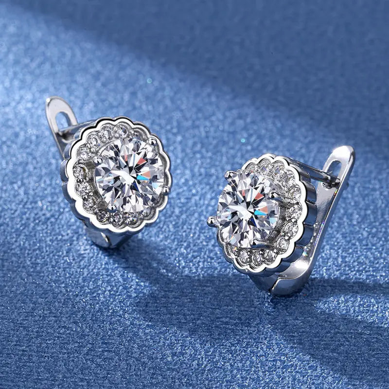 Wholesale Sweet Sapphire Earrings Jewelry Oval Shape Zircon Gemstone Stud Earrings Accessories Women Wedding Engagement...