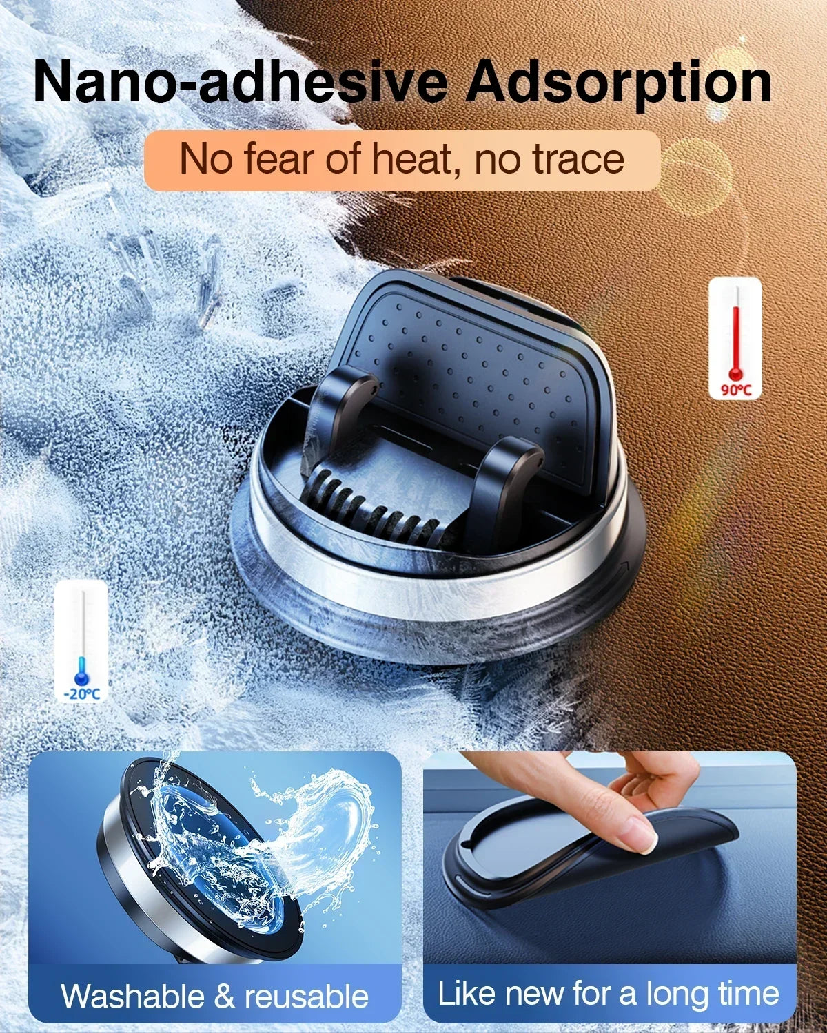 Oatsbasf Car Phone Mount Holder for Dash One-Handed Operation 360° Rotation Car Navigation Holder for iPhone Samsung Z Fold 6 5