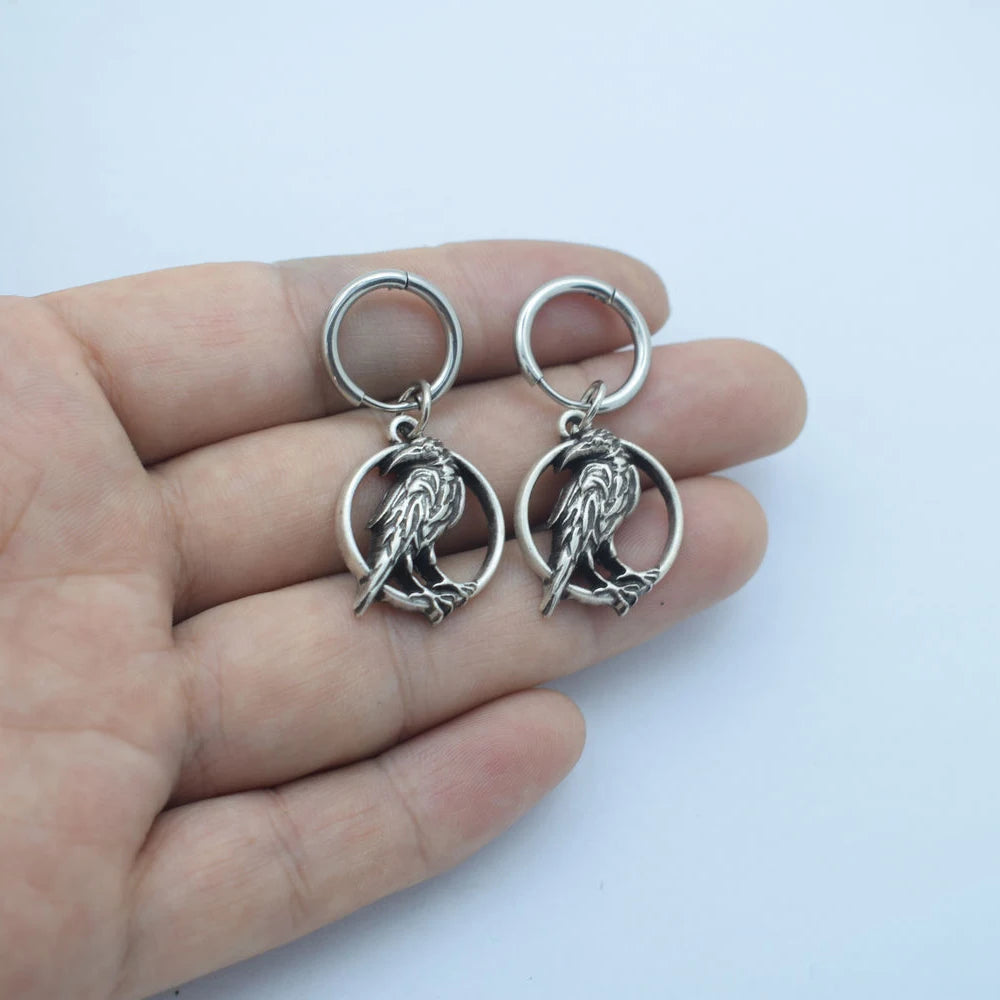 Norse viking bird celtics raven earring