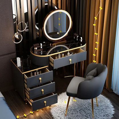 Modern Luxury Vanity Table Storage European Big Study Corner Women Organizer Dressing Table Girl Penteadeira Chinese Furniture