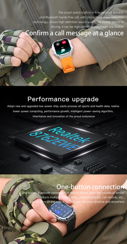 2024 Smart Watch Men's New Bluetooth Call 1.96-inch IPS Square Screen Full View Full Day Heart Rate Detection Sports Smart Watch