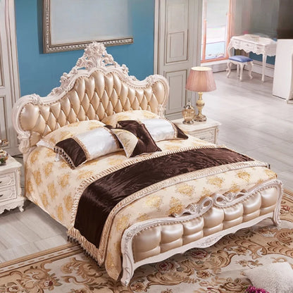 American Double Bed Modern Design Romantic Comfortable Unusual Queen Bed Square Frame Princess Letto Matrimoniale Home...