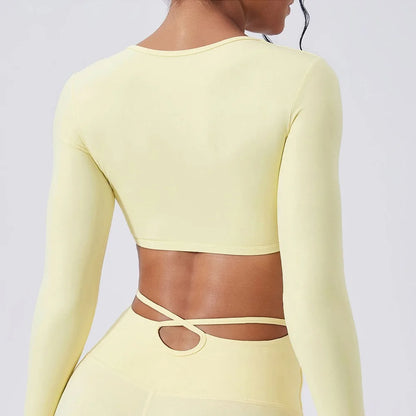 Cloud Hide HOT Girls Yoga Shirts Long Sleeve Blouses for Woman Sports Gym Fitness Running Top Pilates T-Shirt Workout Clothing - Kimlud