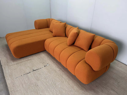 Luxury L-Shape Modular Sectional Sofa Set Fabric Couch for Home Hotel Villa for Living Room Filled with Sponge