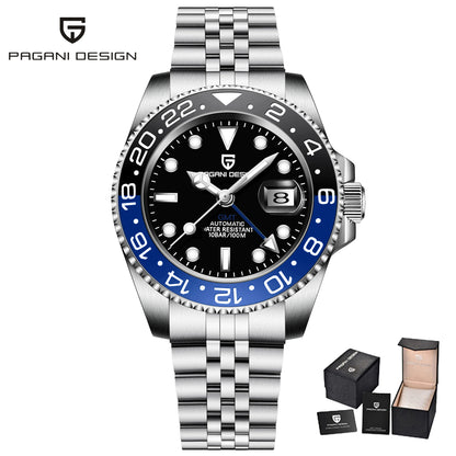 PAGANI DESIGN V3 New 40MM GMT WATCH Luxury Men Watch Ceramic bezel 100M Waterproof Luminous Sapphire Glass Men Mechanical Watch