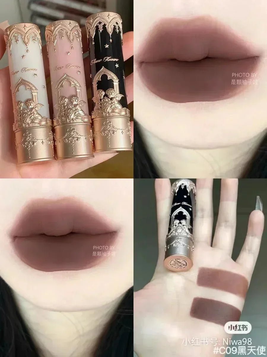 Flower Knows Little Angel Lip Mud Stick Velvet Matte Mist Lipstick Hidden Lip Pattern Hidden Lip Lines - Kimlud