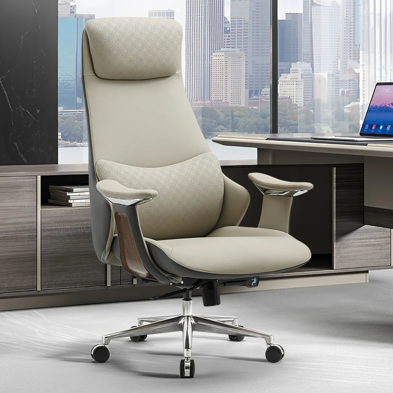 High Back Executive Boss CEO Manager Office Chair Comfortable Aluminum Base Adjustable Height Computer Chair | Kimlud...