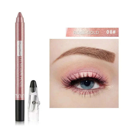 Pearlescent Eyeshadow Pen Lying Silkworm Eyeliner Pencil with Sharpener Matte Waterproof Eye Shadow Stick Eyes Makeup Cosmetics