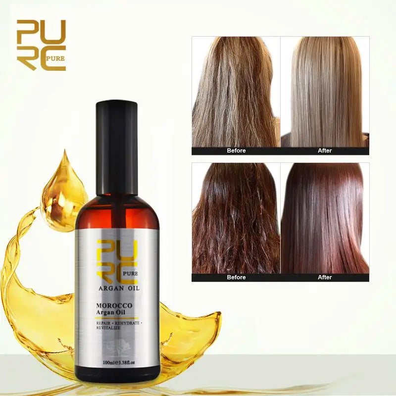 PURC Morocco Argan Oil Smoothing Hair Treatment Repair Damaged Frizz Hair Care Products for Women 100ml | Kimlud Premium Purc