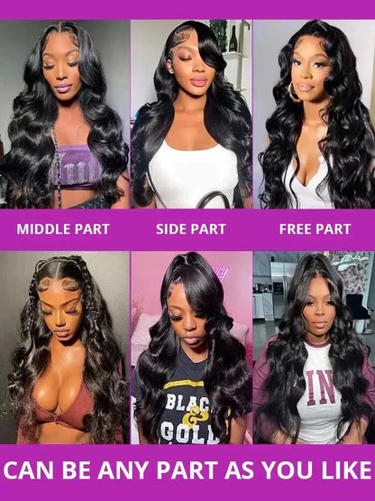 Raw Peruvian Body Wave 250% Density 40 42 inch 13x6 HD Lace Front Human Hair Wigs 13x4 Frontal Wigs Women Glueless Closure Wigs