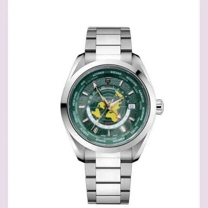 PAGANI DESIGN Mens Watch 2024 New Sapphire Mirror Stainless Steel NH34 Movt Mechanical Wristwatch for Man Multi-time zone Reloj