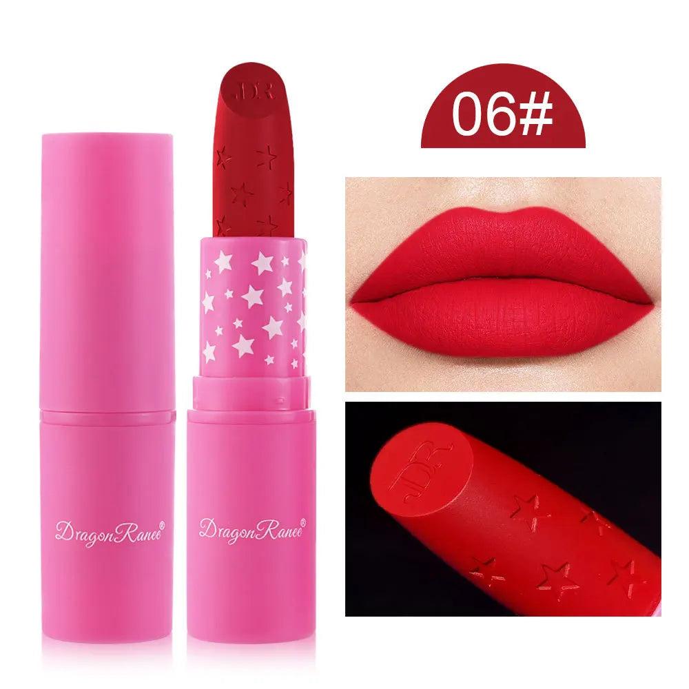 Nude Pink Lipstick Stick Waterproof Sexy Rose Red Velvet Matte Lipstick Lasting Non-stick Cup Lip Gloss Lips Makeup...