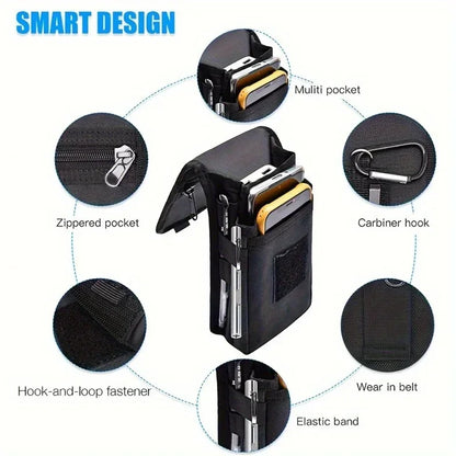6.3 Inch Multi-Functional Mobile Phone Bag Oxford Fabric Pocket Cell Phone Belt Pouch Case Men's Outdoor Bag for Iphone...
