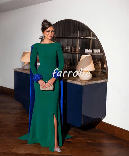 Customized Pastrol High Quality Jersey Handmade Flower Beading Sequined Mermaid Scoop Neck Long Dresses Bespoke Occasion...