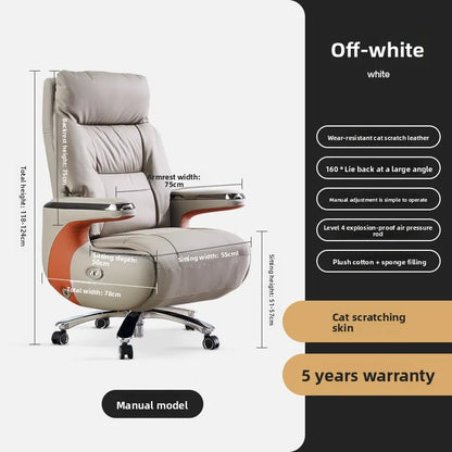 Electric Massage Boss Chair Heated Ventilated Gaming Chair Genuine Leather Executive Computer Seat Luxury Ergonomic Office Chair