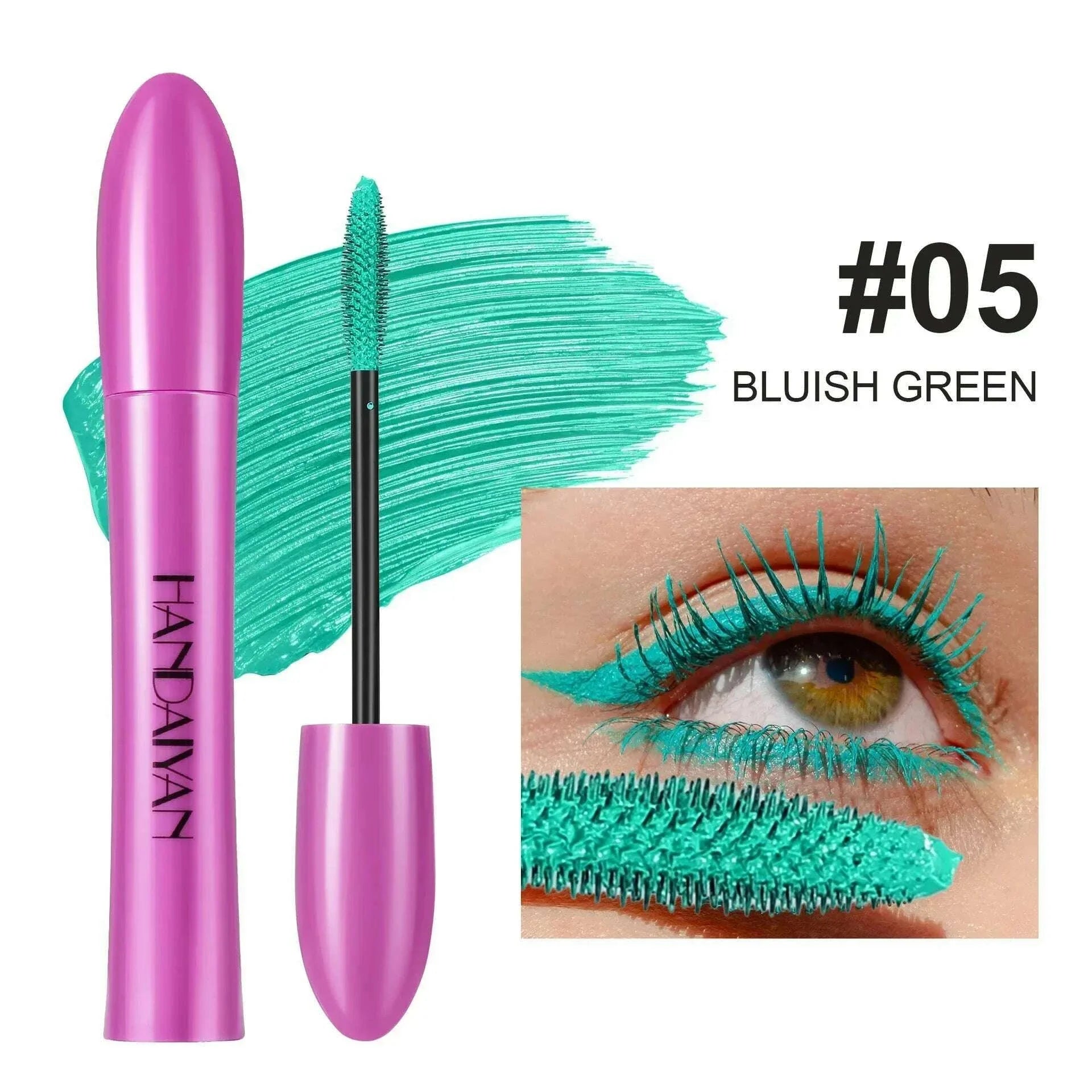 5D Colorful Silk Mascara Blue Red Black Cream Length Waterproof and Non-caking Colored Thickening Lengthening Curling Mascara