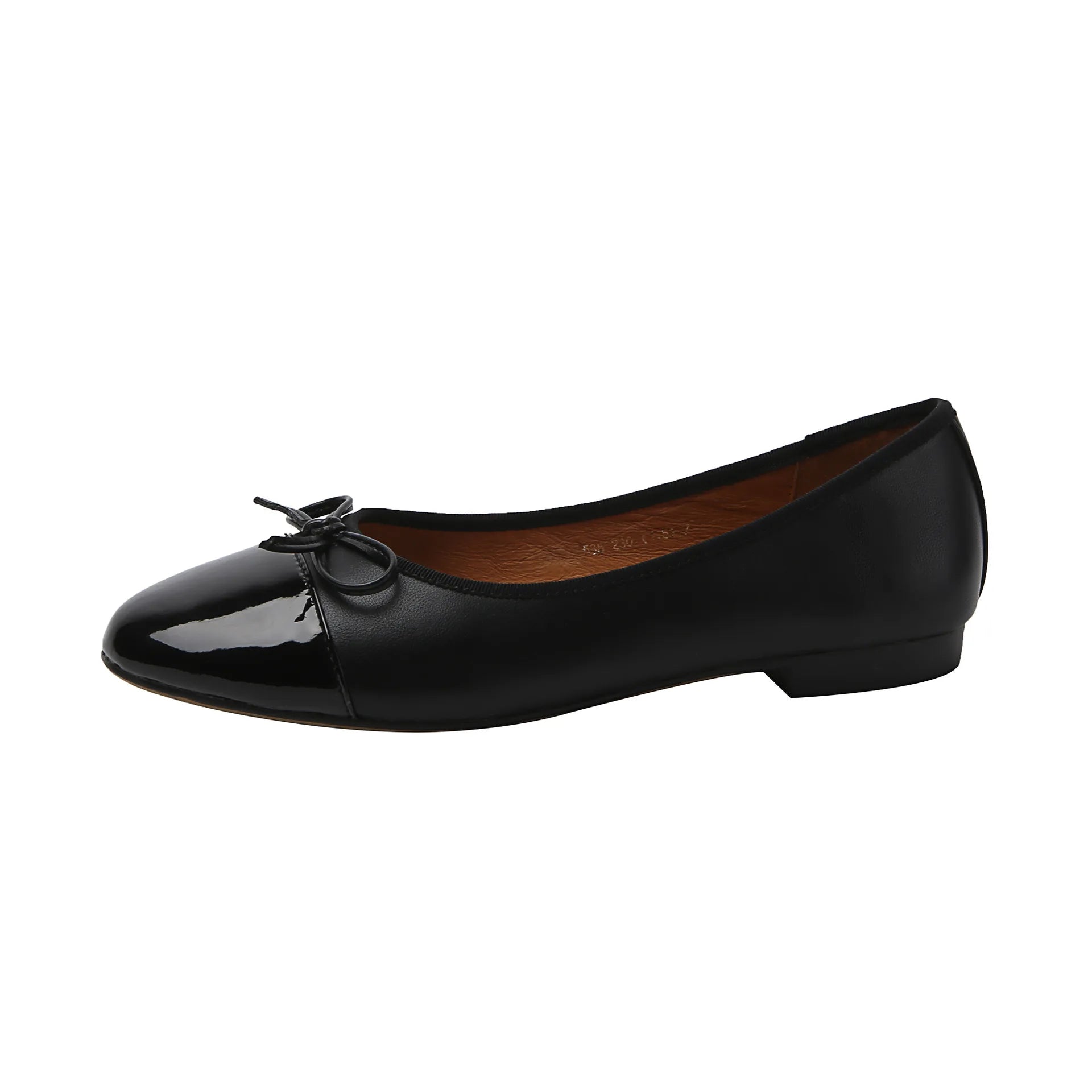 Luxury Brand Design 100% Genuine Leather Round Toe Bow Ballet Flat Shoes Women Casual Shoes Zapatos Mujer