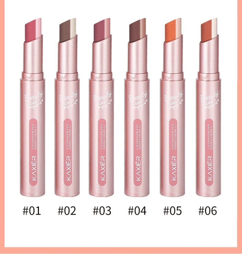 Gradient two-color eye shadow pen waterproof, sweat proof, not easy to smudge, pearlescent, fine shiny, lazy eye shadow...