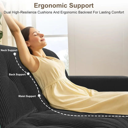 Modern 105 Inch Cloud Sectional Sofa, L-Shaped Comfortable 3 Seater for Living Room | Kimlud Luxury Chair