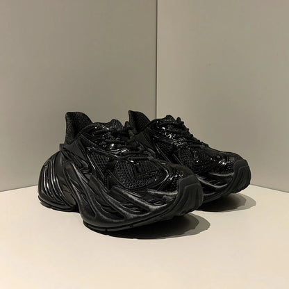 2026 Spring Dad-Style Couple's Ankle Boots Compact and Fashionable Mecha-Style Personalized Casual Boots Height-Increasing Style