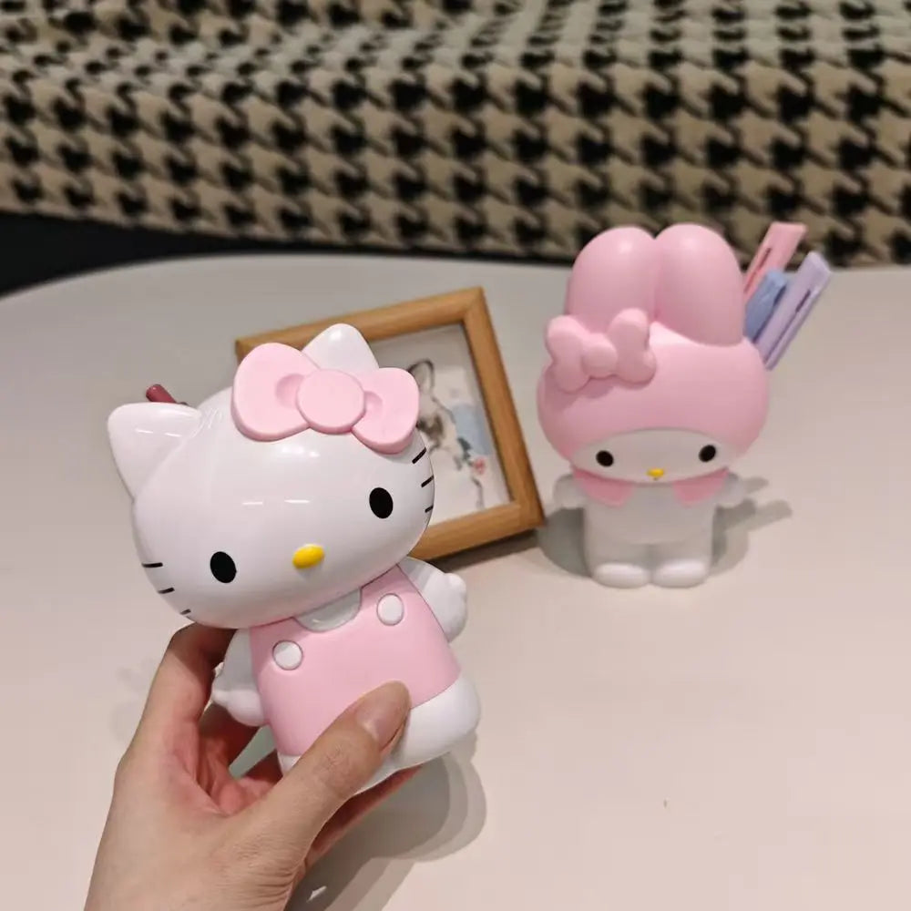 Sanrio Hello Kitty Kuromi Pen Container Cute My Melody Makeup Brush Holder Dormitory Desktop Storage Decor Organizer...