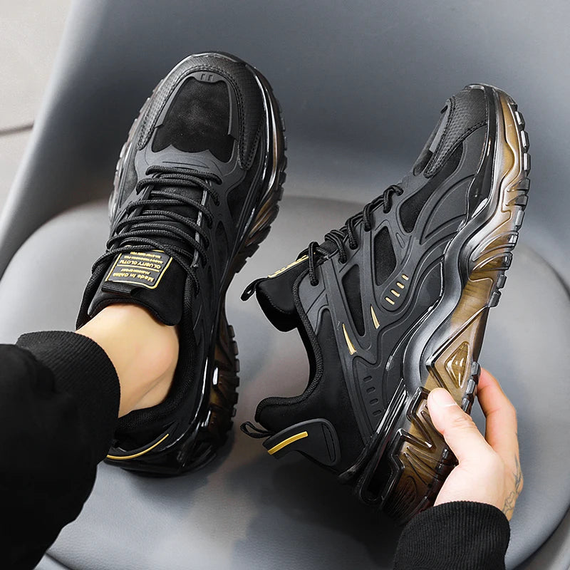 Men's Casual Sports Shoes, Suitable for All Seasons, Large Size Men's Everyday Footwear, with Thick-Soled Cushioning and Low-Top Design, Both Stylish and Practical, Ideal for Commuting; Reinforced Shoelace Design, Non-Slip an