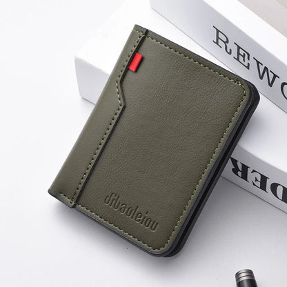 1Pc New Ultra-thin Mini Soft PU Leather Credit Card Wallet Holder Short Vertical High Quality Men's Wallet - Kimlud