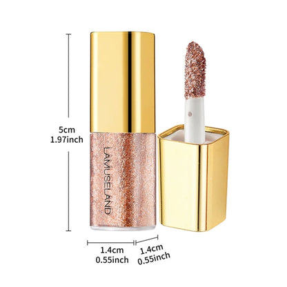 8 Colors Pearlescent Liquid Eyeshadow Fine Shimmer Highlight Glitter Eye Shadow High Shine Long-Lasting & Smudge-Proof...