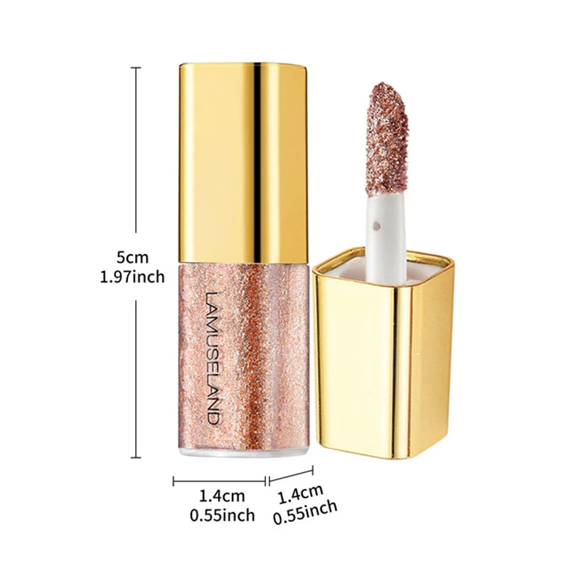 8 Colors Pearlescent Liquid Eyeshadow Fine Shimmer Highlight Glitter Eye Shadow High Shine Long-Lasting & Smudge-Proof...