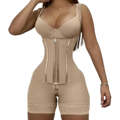 Women's High Compression Full Body Shaper Bodysuit, Double Tummy Control Open Crotch Girdle Shapewear - Kimlud