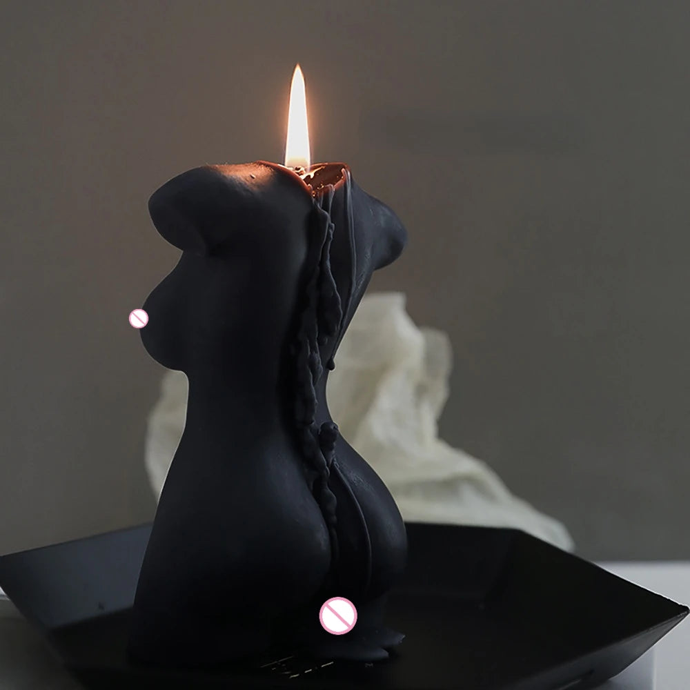 Large Silicone Human Body Candle Mold Beauty Portrait Sexy Gypsum Resin Drop Glue Soap Chocolate Mould Soft Easy Demoulding