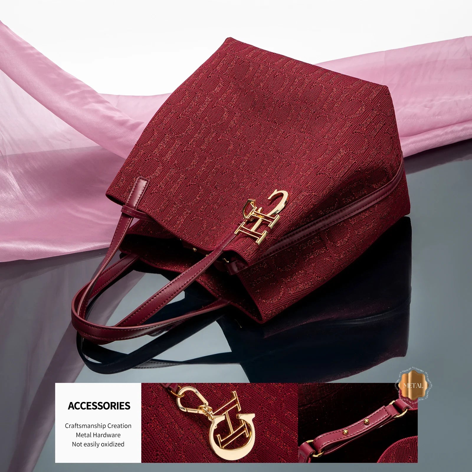 Large Capacity Letter Design Small Card Bag Accessories Handbag Fashion New Solid Color Women's Bucket Bag - Kimlud