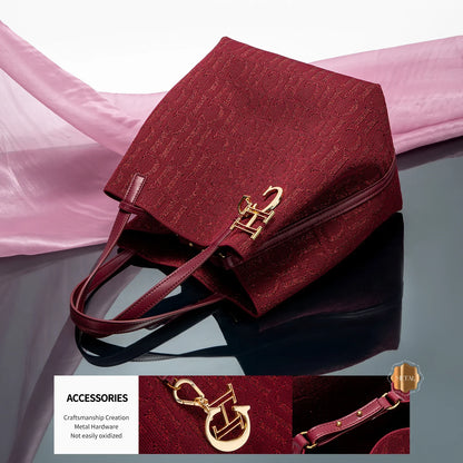 Large Capacity Letter Design Small Card Bag Accessories Handbag Fashion New Solid Color Women's Bucket Bag - Kimlud